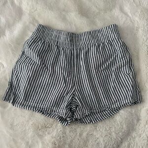 Old Navy white + navy blue striped shorts